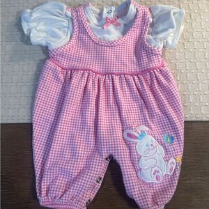 Healthtex Pink and White Gingham Baby Outfit
